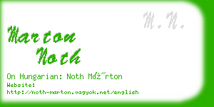 marton noth business card